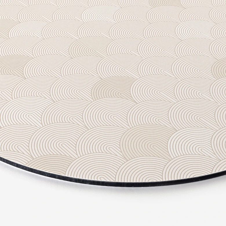 Wandbild Abstrakte Halbkreise in Soft Beige - Bloomery Decor - Alu-Dibond Rund 