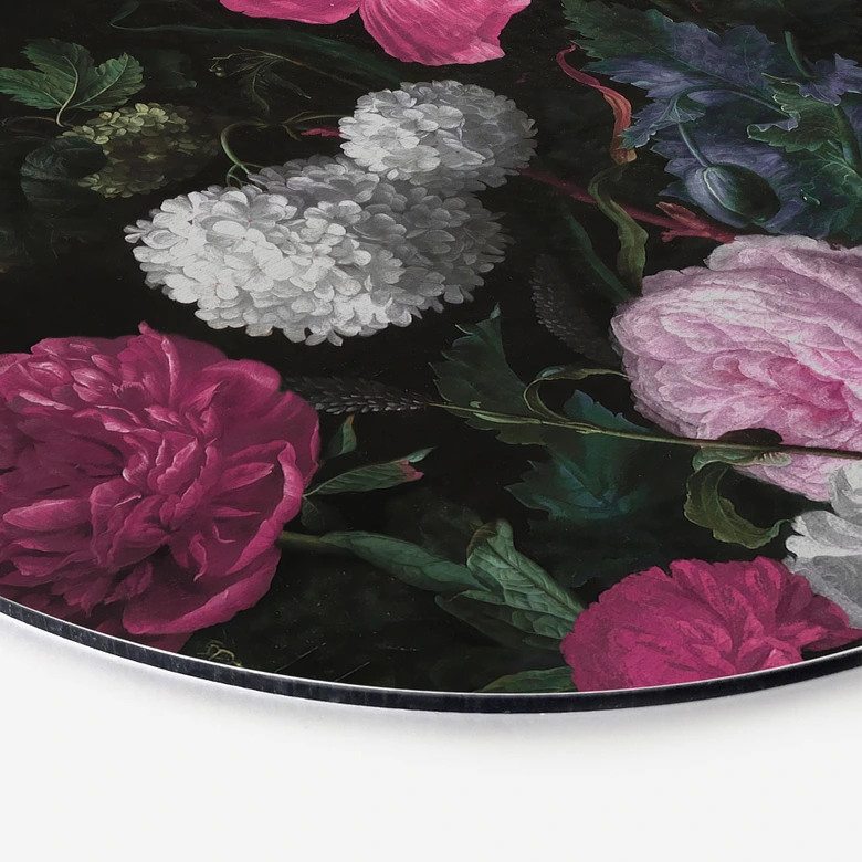 Wandbild Florales Bouquet im Mignon-Stil - Bloomery Decor - Alu-Dibond Rund 