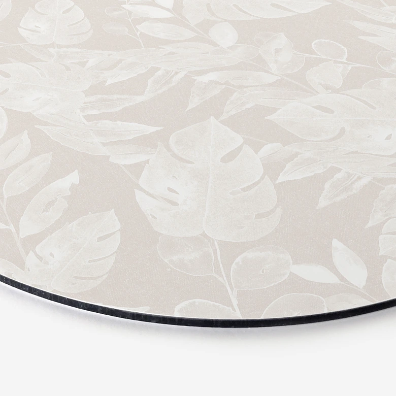 Wandbild Tropische Blätter Beige - Bloomery Decor - Alu-Dibond Rund 