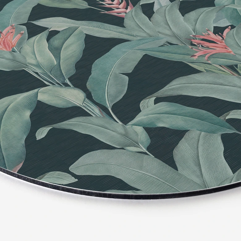 Tableaux Urban Jungle Feuilles tropicales Vert - Bloomery Decor - Alu-Dibond Rond 