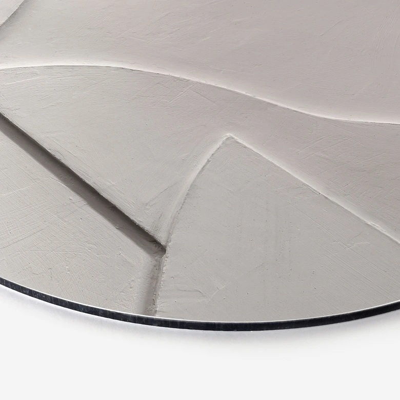 Tableau mural Structures abstraites en beige doux - Böhmer - Alu-Dibond Rund 