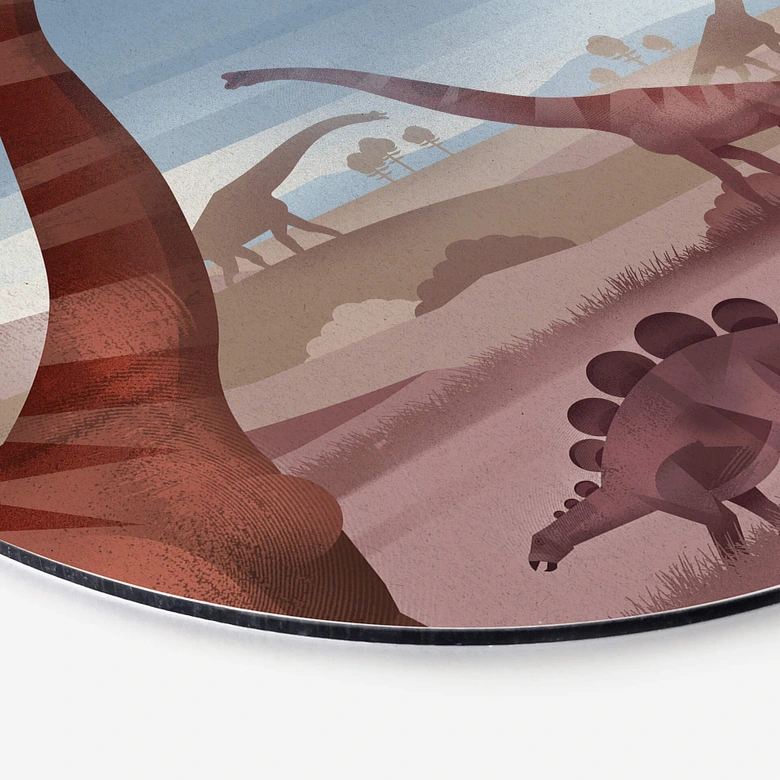 Wandbild Im Land der Dinosaurier - Alu-Dibond Rund - Braun 