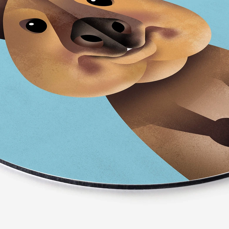 Wandbild Quokka - Alu-Dibond Rund - Braun 