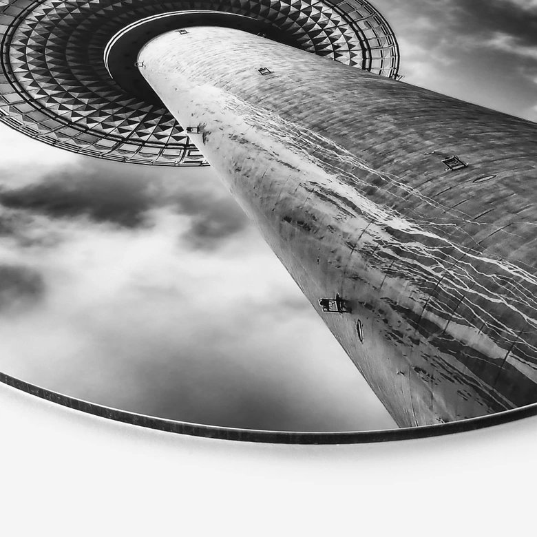 Wandbild Fernsehturm Berlin - Alu-Dibond Rund - Brown 