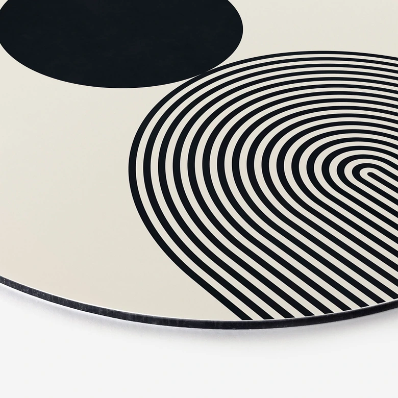 Tableaux Lignes et cercles abstraits en harmonie - Costa - Alu-Dibond Rond 