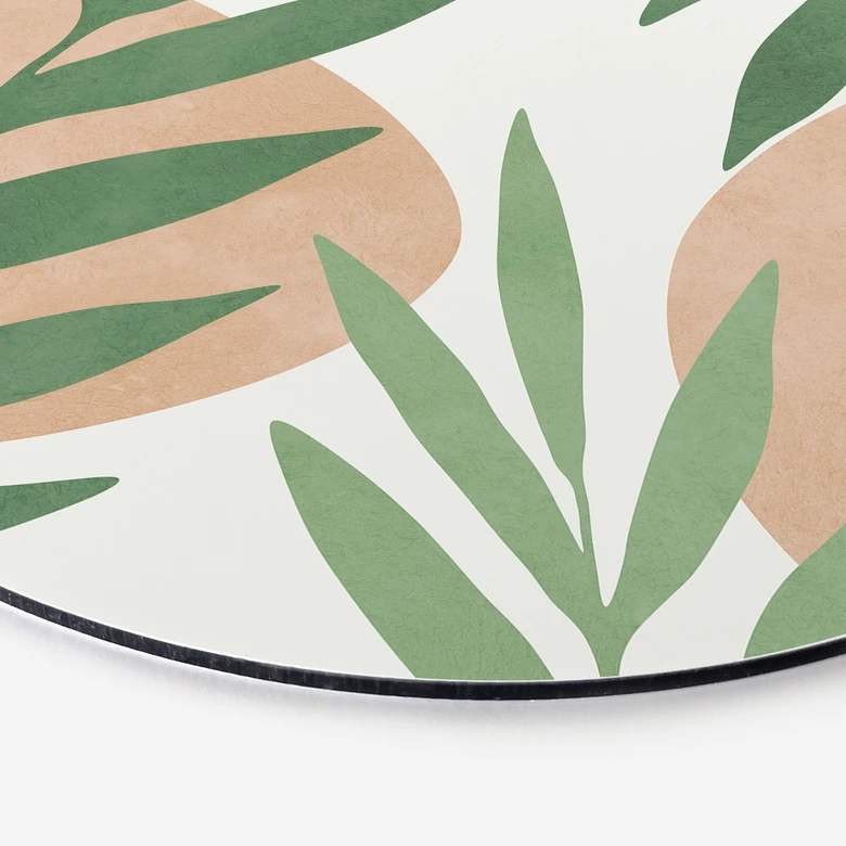 Wandbild Abstrakte Zweige im tropischen Look - Costa - Alu-Dibond Rund 