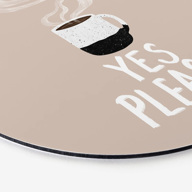 Tableaux Tasse de café chaude le matin - EMELIEmaria - Alu-Dibond Rond 