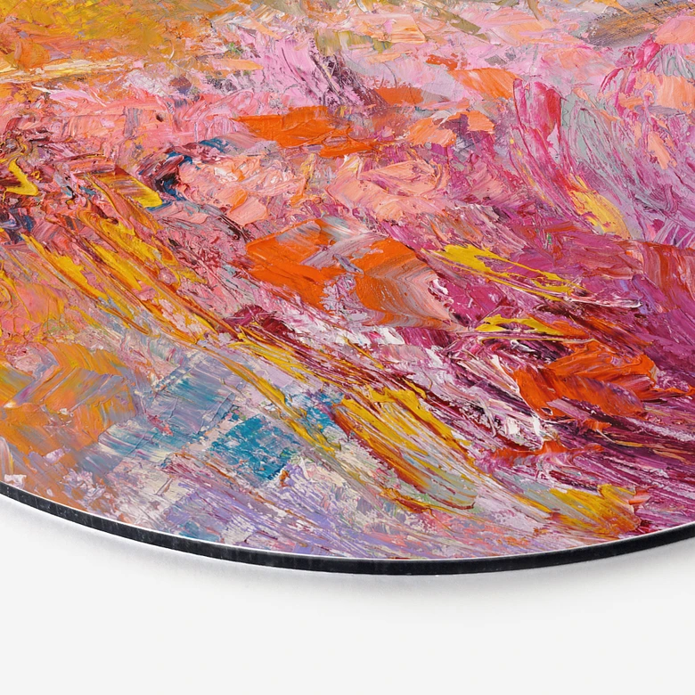 Wandbild Abstrakter bunter Rosengarten - Fagan - Alu-Dibond - Rund 