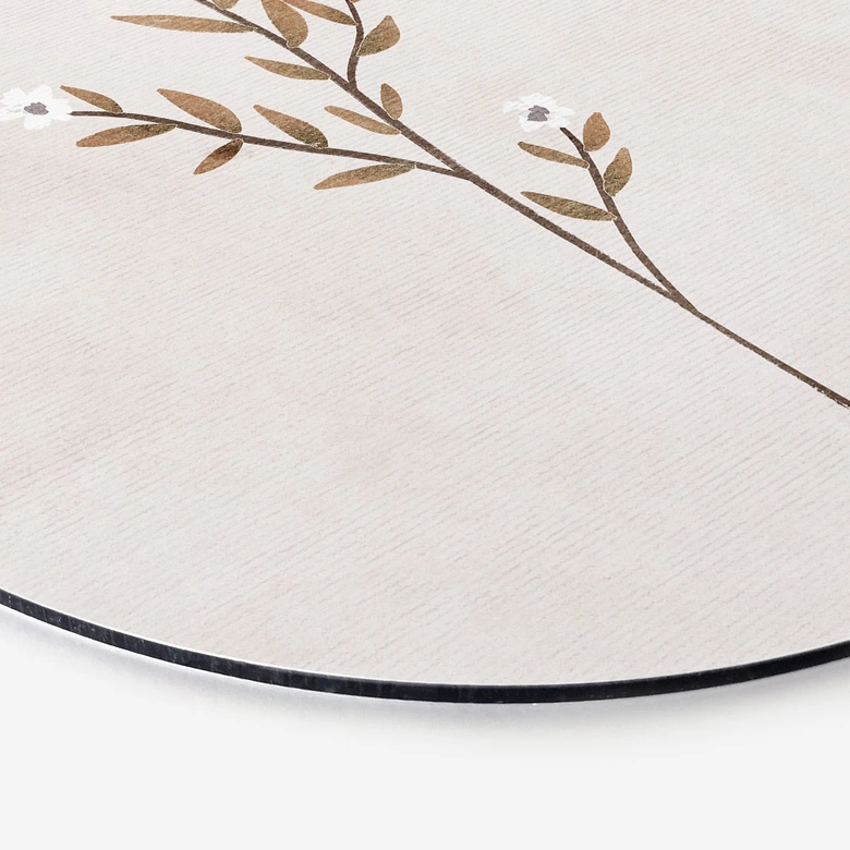 Wandbild Blumen Illustration - Vergissmeinnicht - Goed Blauw - Alu-Dibond Rund 