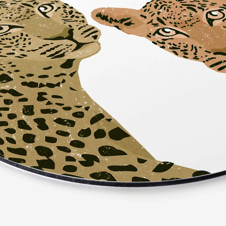 Alu-Dibond Goed Blauw - Die Leoparden - Rund 
