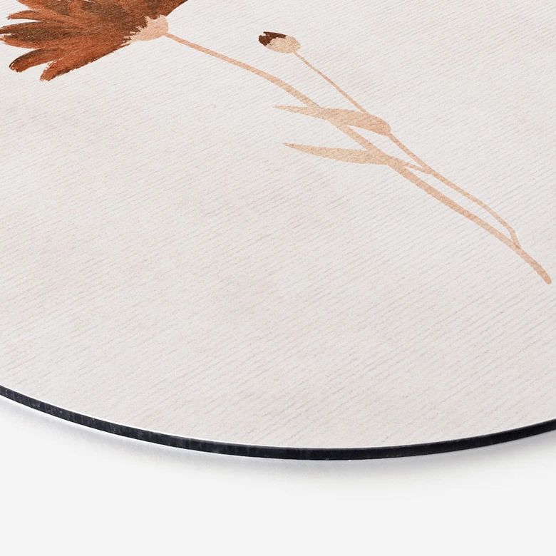 Wandbild Wildblume abstrakt - Goed Blauw - Alu-Dibond Rund 