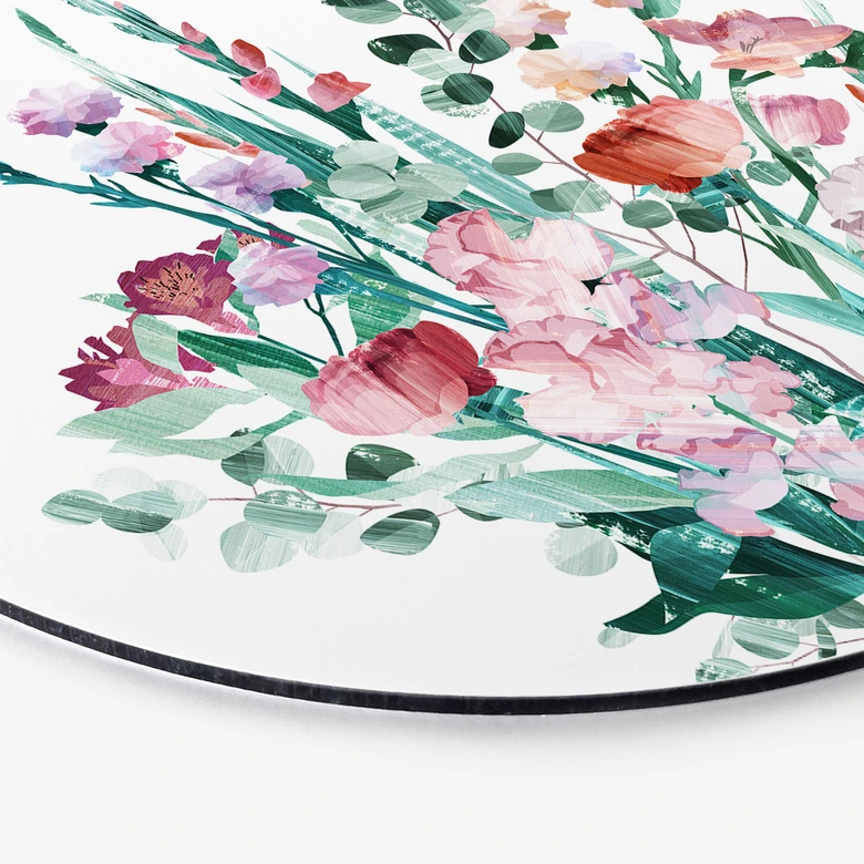 Wandbild Wildblumen Bouquet im Frühling - Goed Blauw - Alu-Dibond Rund 