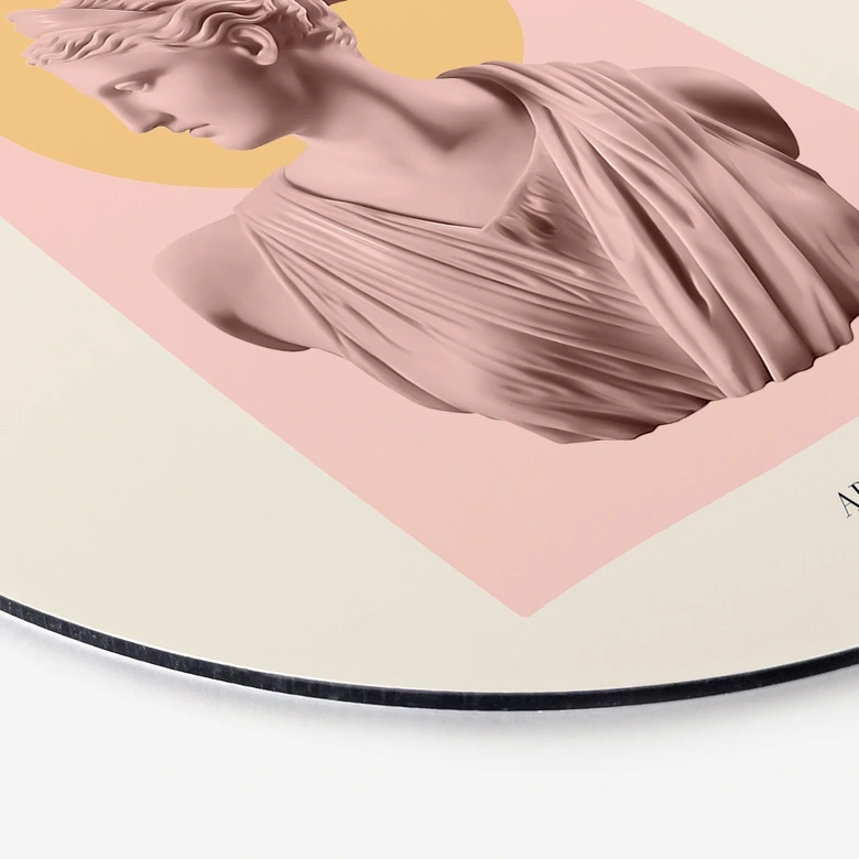 Wandbild Statue der Göttin Artemis - Grace Digital Art - Alu-Dibond - Rund 