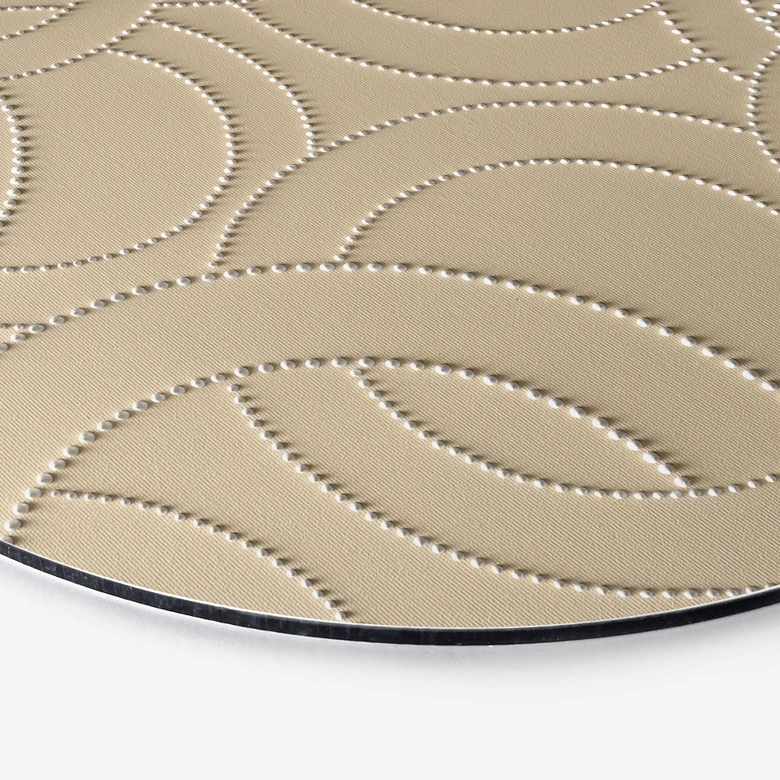 Wanddecoratie Abstracte ringen beige - Grande - Alu-Dibond Rond 