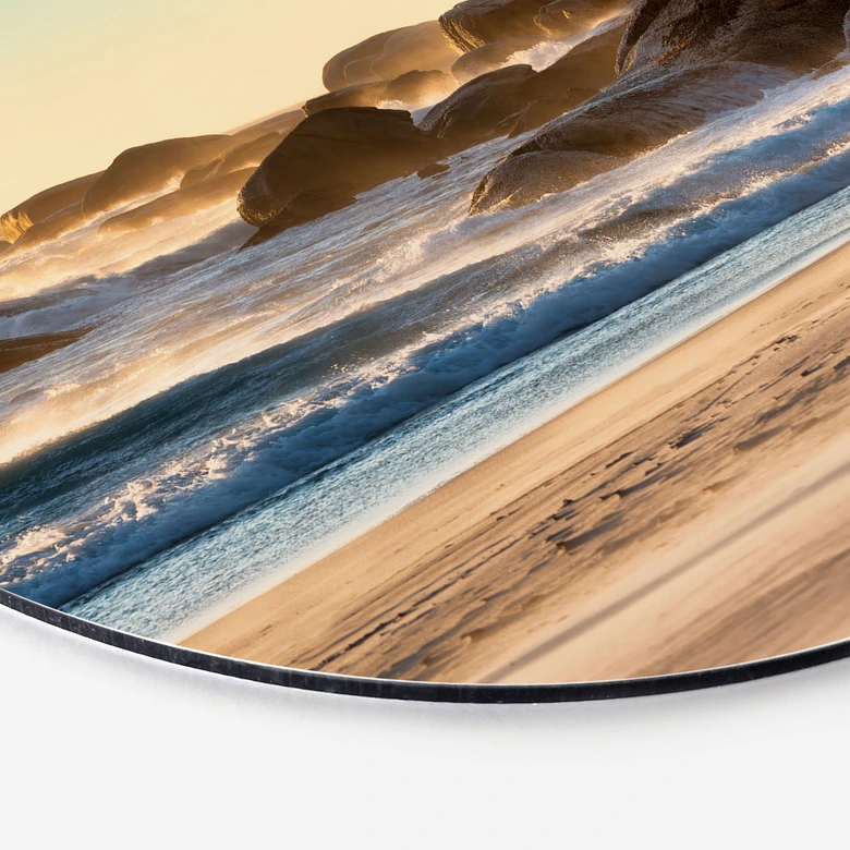 Wall Art Beach Coast at Sunrise in Africa - Hugonnard - Alu-Dibond Round 