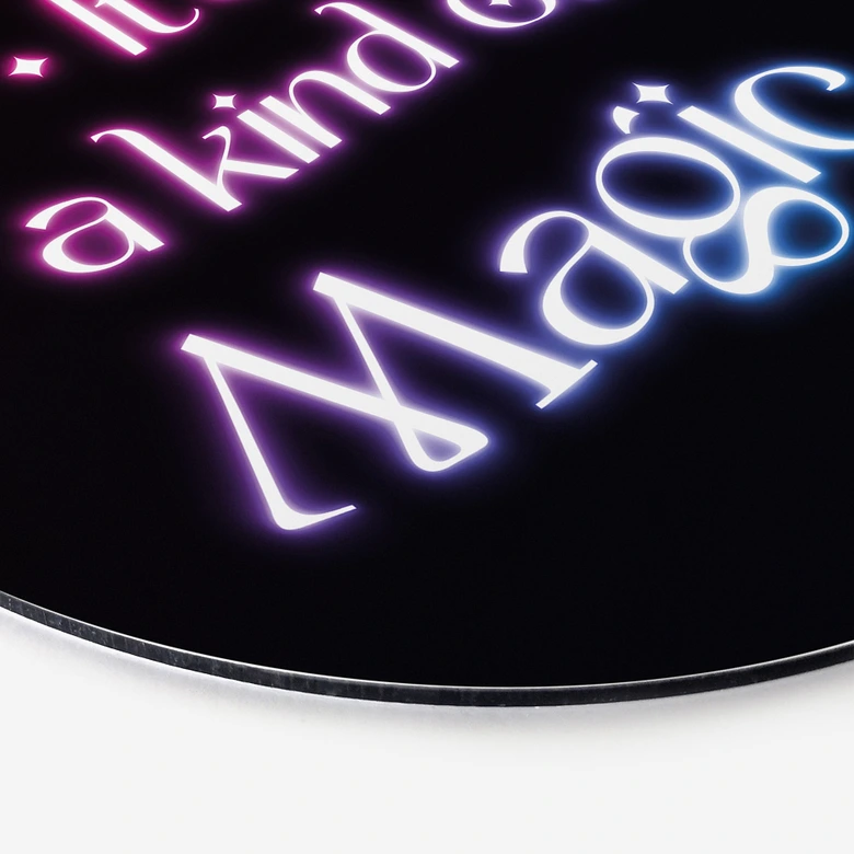 Wandbild Songtext - It's a kind of magic - Alu-Dibond - Rund 