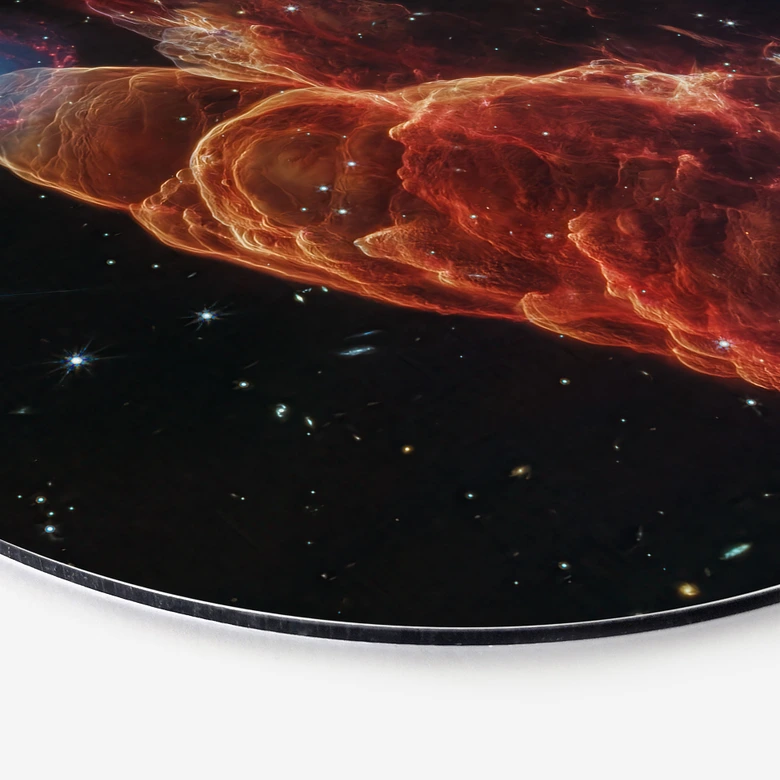 Wandbild James Webb Telescope - Kosmischer Wirbelsturm Herbig Haro 49/50 - Alu-Dibond 