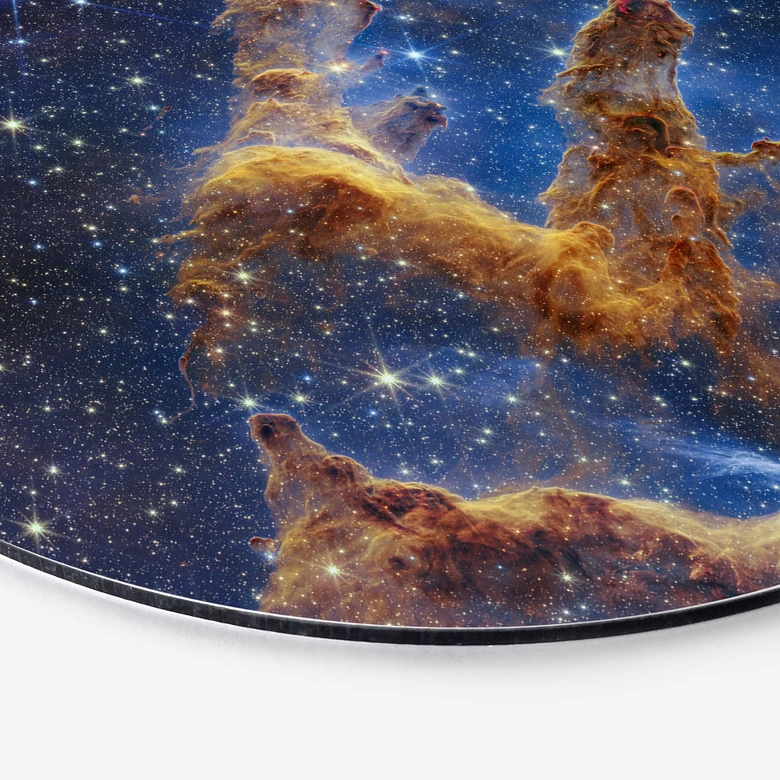 Wandbild James Webb Telescope - Pillars of Creation - Alu-Dibond Rund 