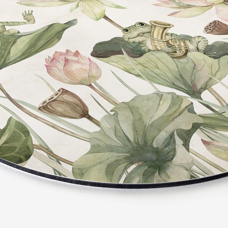 Dibond Wanddecoratie Kikkerorkest op waterlelies - Kikki Belle 