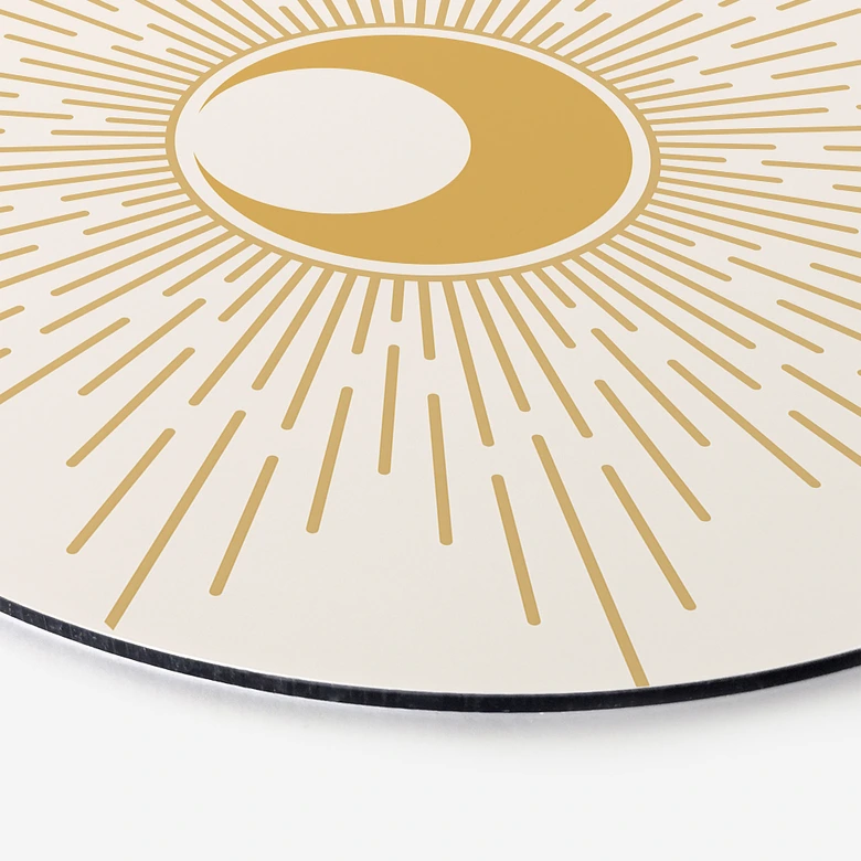 Wandbild Goldene Sonnenstrahlen - KsanaKalpa - Alu-Dibond Rund 