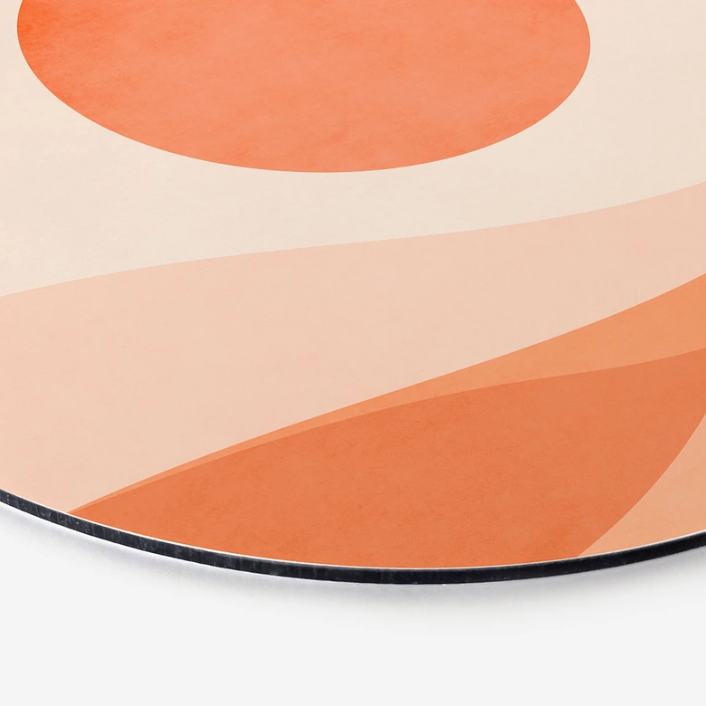 Vægcirkel Harmonisk landskab orange - Kubistika 