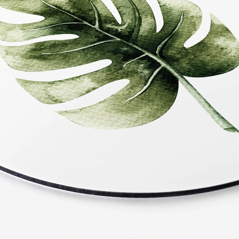 Alu-Dibond Kvilis - Monstera Leaf - Rund 