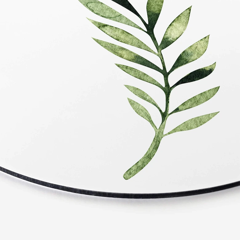 Alu-Dibond Kvilis - Palm Leaf - Rund 