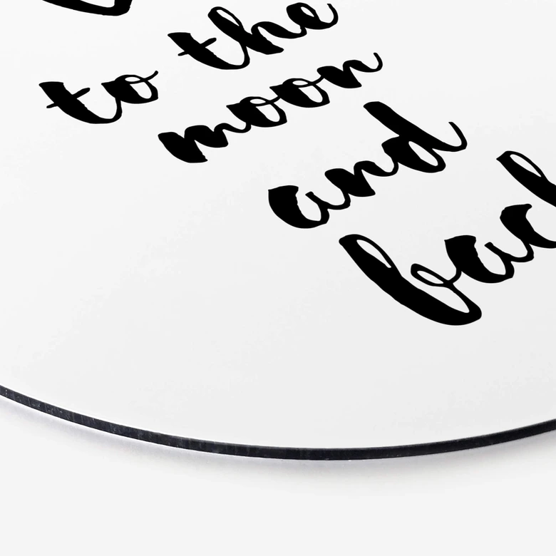 Alu-Dibond Love to the moon and back - Rund 