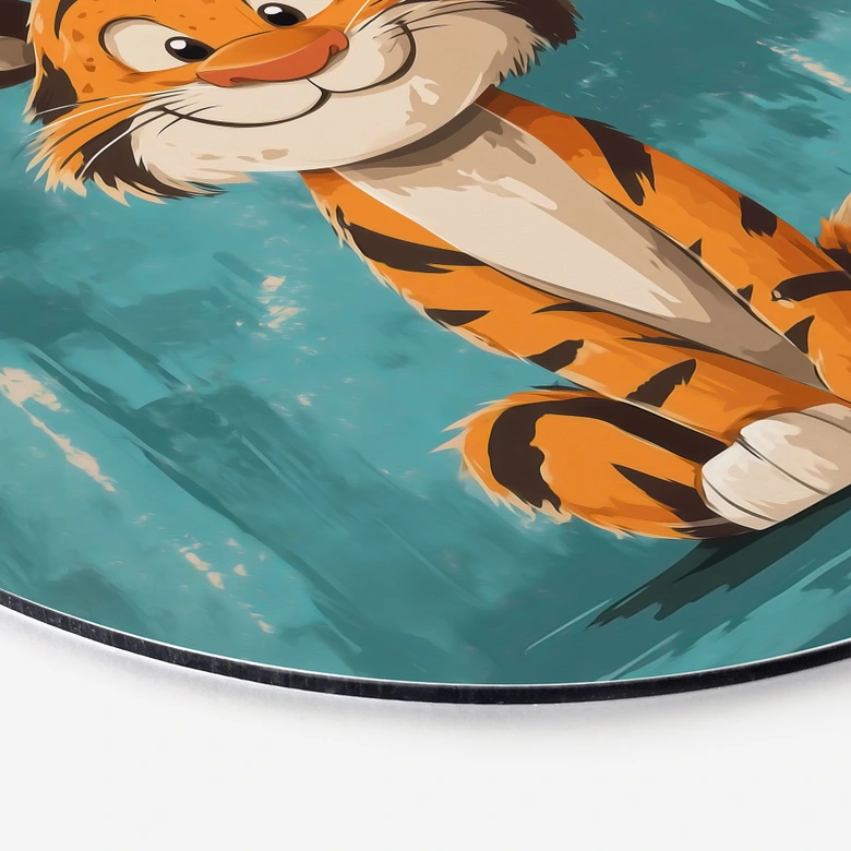 Wandbild Fröhliches Tigerbaby - Magnusson - Alu-Dibond Rund 