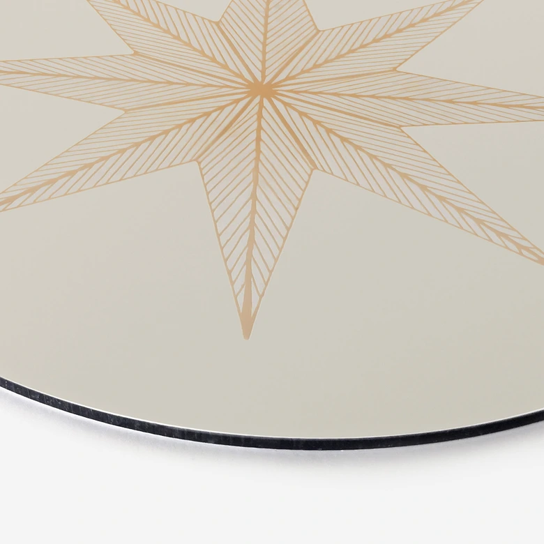 Wandbild Geometrischer Goldstern - Magnusson - Alu-Dibond Rund 