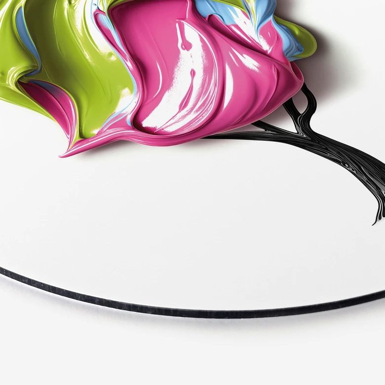 Wandbild Baum mit bunter 3D-Krone - Mielu - Alu-Dibond Rund 