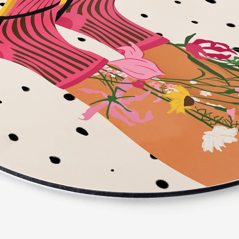 Wandbild Sockenliebe trifft Flower Power - Mokate - Alu-Dibond Rund 