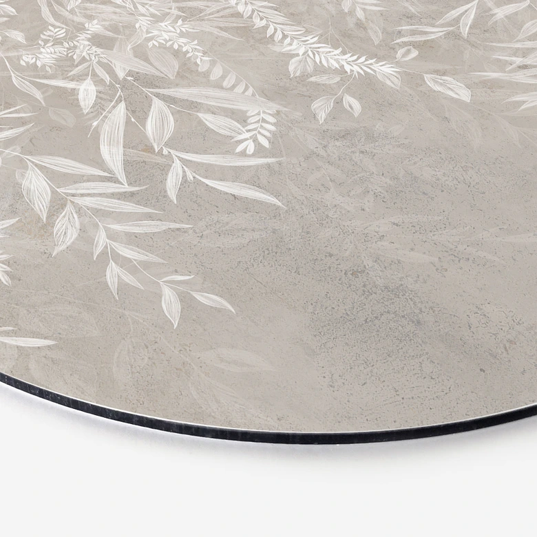 Wandbild Elegante Weidenzweige in Beige - Ms Tiff - Alu-Dibond Rund 