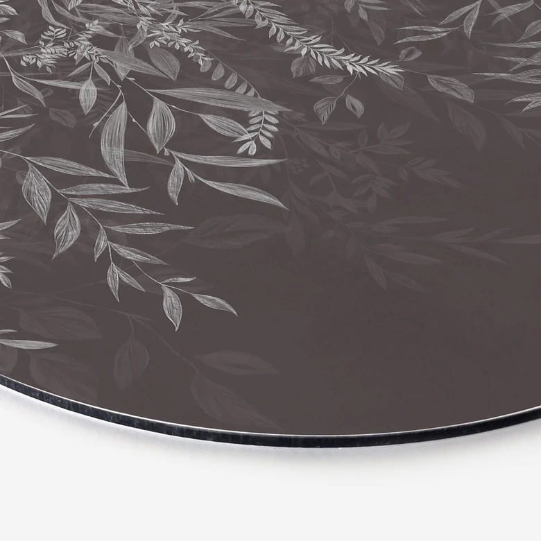 Wandbild Elegante Weidenzweige in Dunkelgrau - Ms Tiff - Alu-Dibond Rund 