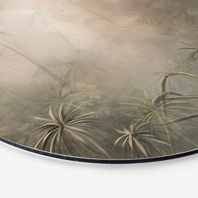 Wandbild Mystischer Regenwald im Nebel - Ms Tiff - Alu-Dibond Rund 