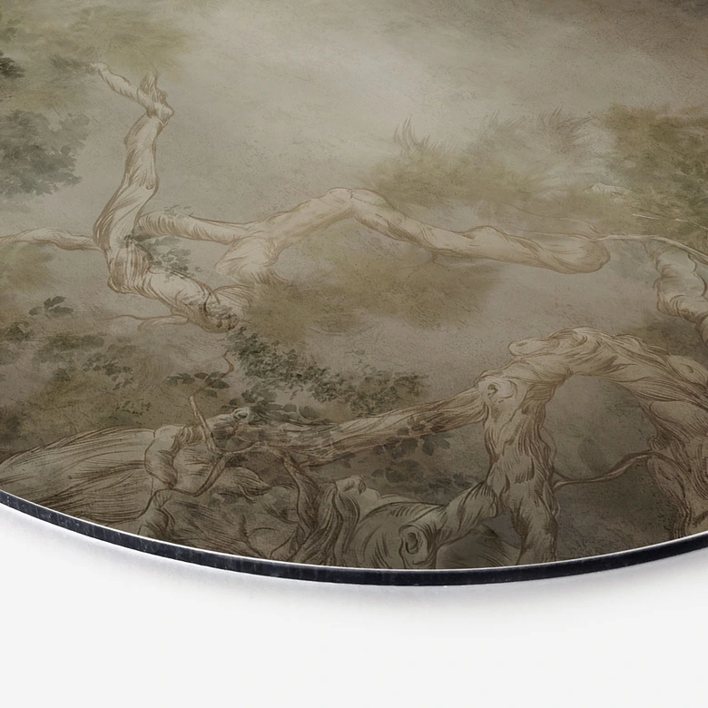 Wandbild Wald mit Blick in die Baumwipfel - Ms Tiff - Alu-Dibond Rund 