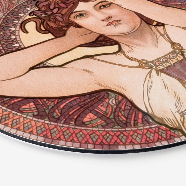 Alu-Dibond Mucha - Edelsteine: Amethyst - Rund 