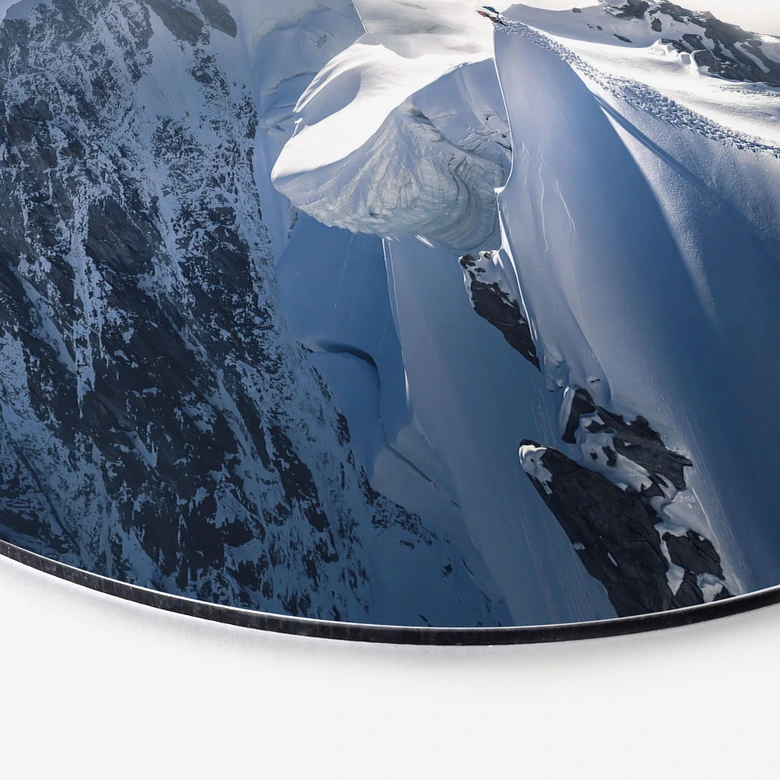 Wandbild Gipfel des Mont Blanc - Nienartowicz - Alu-Dibond Rund 