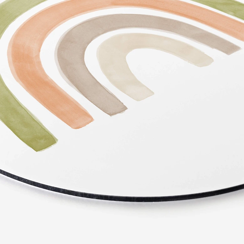 Alu-Dibond Nouveauprints - Regenbogen Aquarell - Rund 