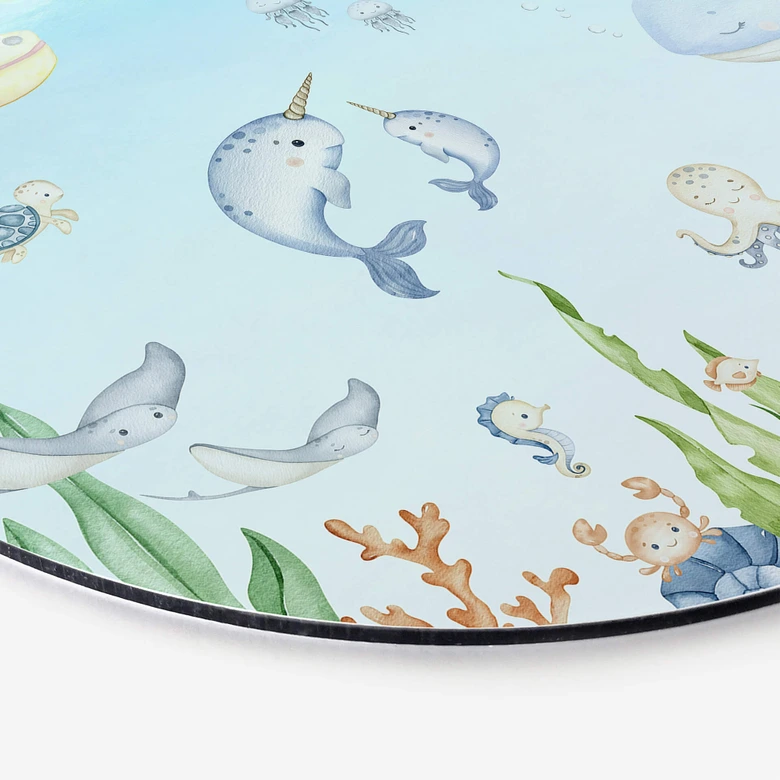 Wandbild Niedliche Unterwasserwelt - Alu-Dibond Rund - Oliver Robins 