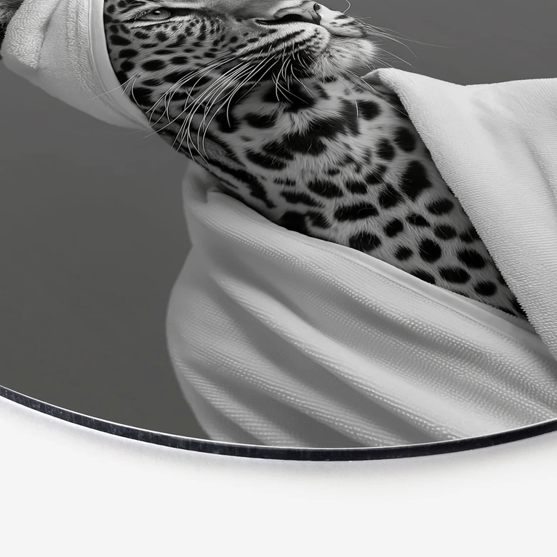 Wandbild Royale Spa-Auszeit mit Leopard - Rahner - Alu-Dibond Rund 