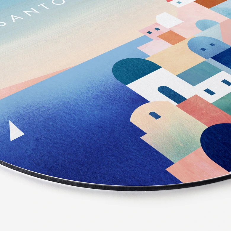 Wandbild Häuser von Santorini - Rivers - Alu-Dibond - Rund 
