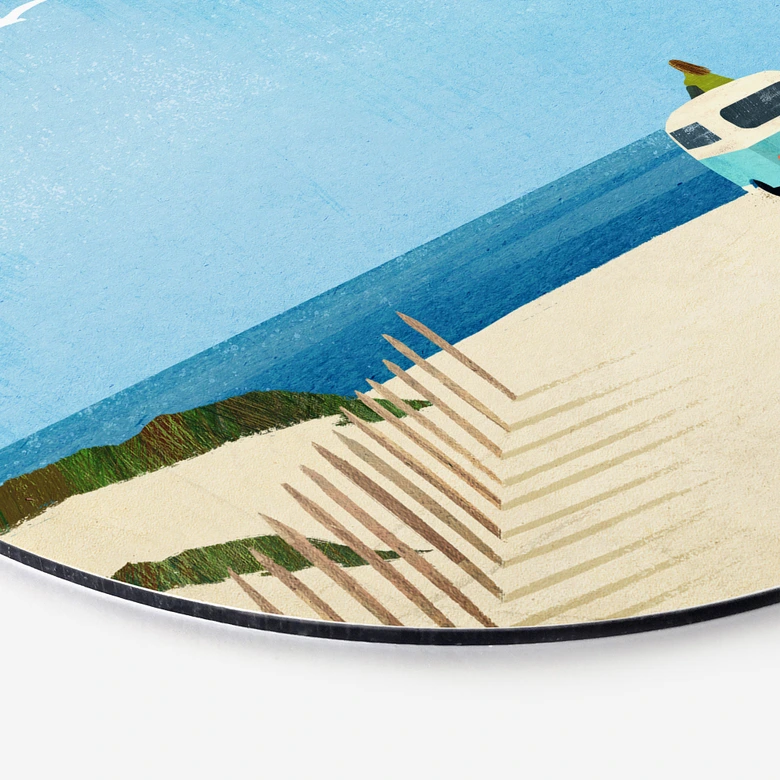 Wandbild Van Life - Urlaub am Meer - Rivers - Alu-Dibond - Rund 