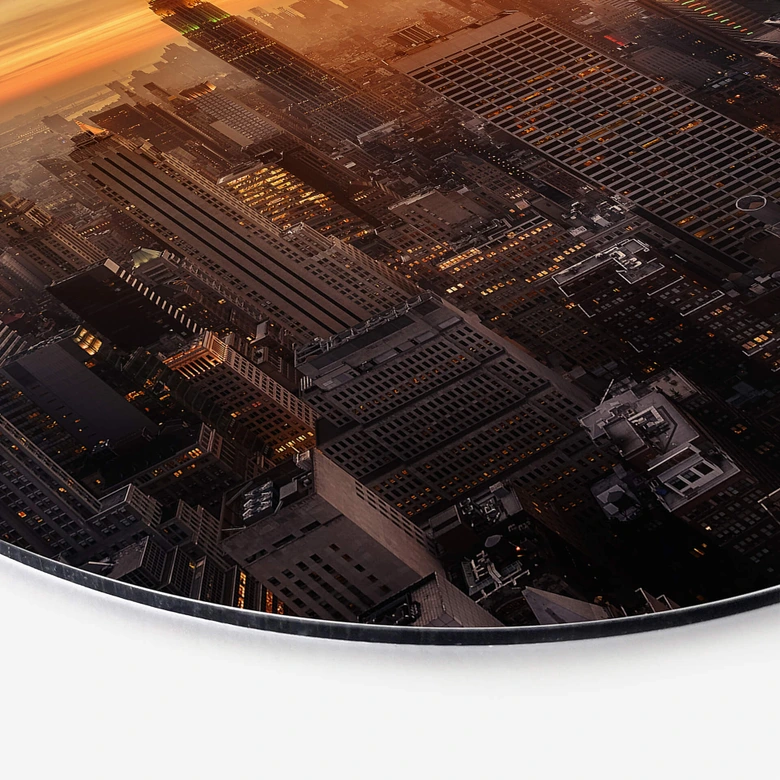 Alu-Dibond Ruiz Dueso - New York bei Sonnenuntergang - Rund 