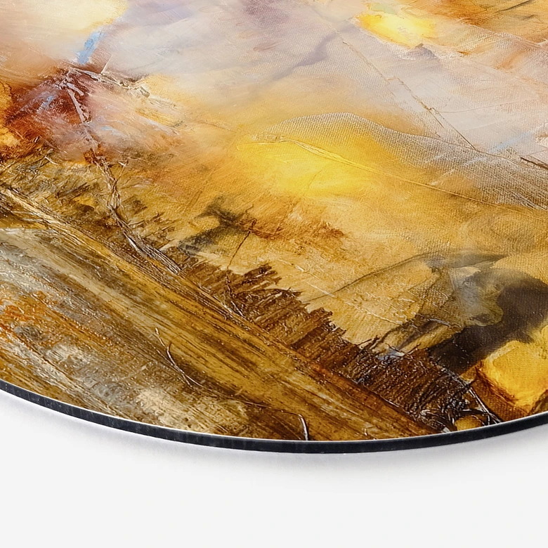 Wandbild Bernsteinlicht und Schatten - Schmucker - Alu-Dibond Rund 
