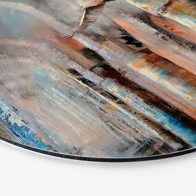 Wandbild Flug durch die Arkaden - Schmucker - Alu-Dibond Rund 