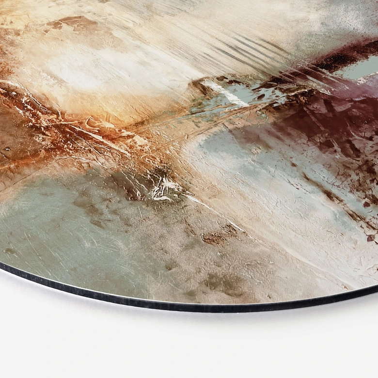 Wall Art Golden Traces in the Misty Light - Schmucker - Alu-Dibond Round 