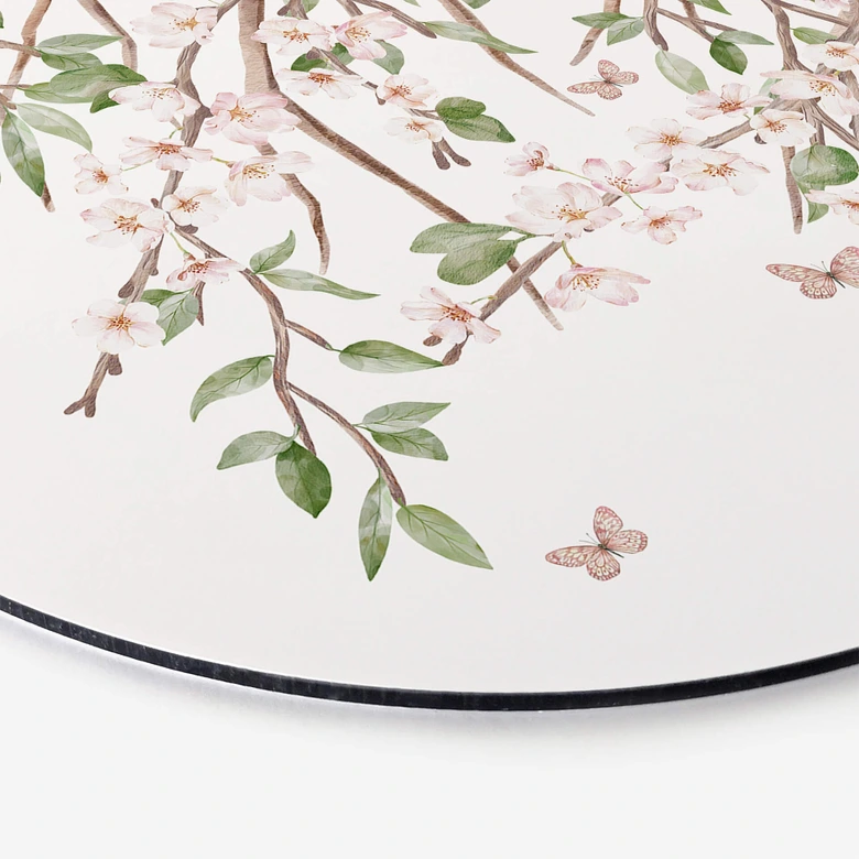 Wandbild Sir Edward - Blütenzauber im Frühling - Alu-Dibond Rund 