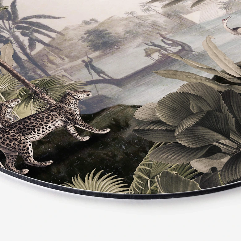 Alu-Dibond Sir Edward - Landschaft mit Leoparden - Rund 