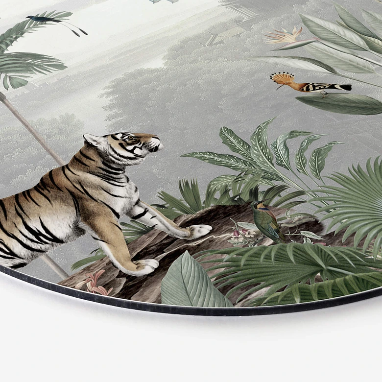 Wandbild Sir Edward - Tiger in den Tropen - Alu-Dibond Rund 